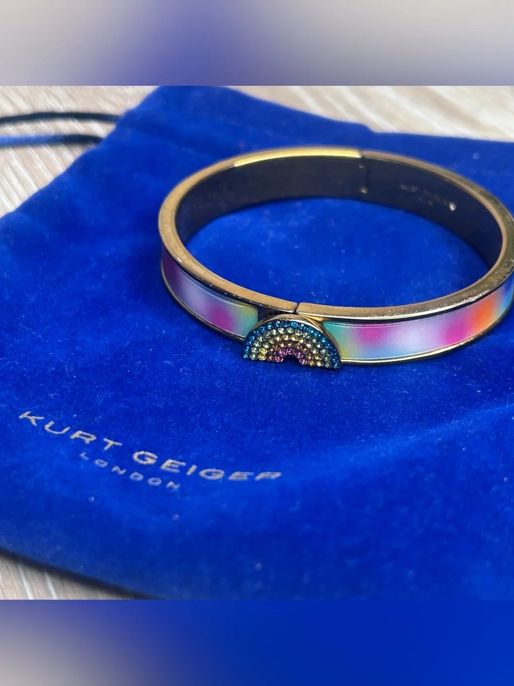 Kurt Geiger Rainbow Hinged Bangle Bracelet
